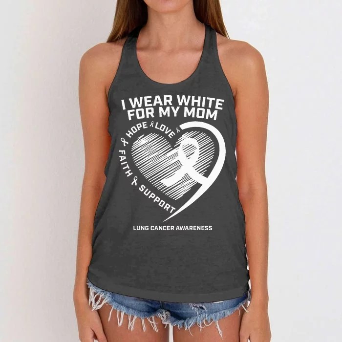 Lung Cancer Awareness Gifts Mom Lung Cancer Ribbon Women's Knotted Racerback Tank