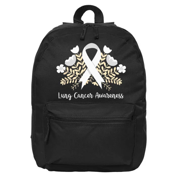 Lung Cancer Awareness Ribbon Lung Cancer 16 in Basic Backpack