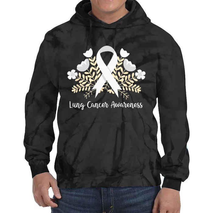 Lung Cancer Awareness Ribbon Lung Cancer Tie Dye Hoodie