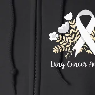 Lung Cancer Awareness Ribbon Lung Cancer Full Zip Hoodie