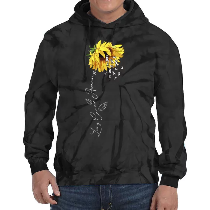 Lung Cancer Awareness Sunflower Tie Dye Hoodie