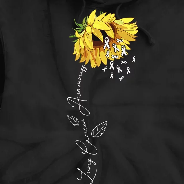 Lung Cancer Awareness Sunflower Tie Dye Hoodie