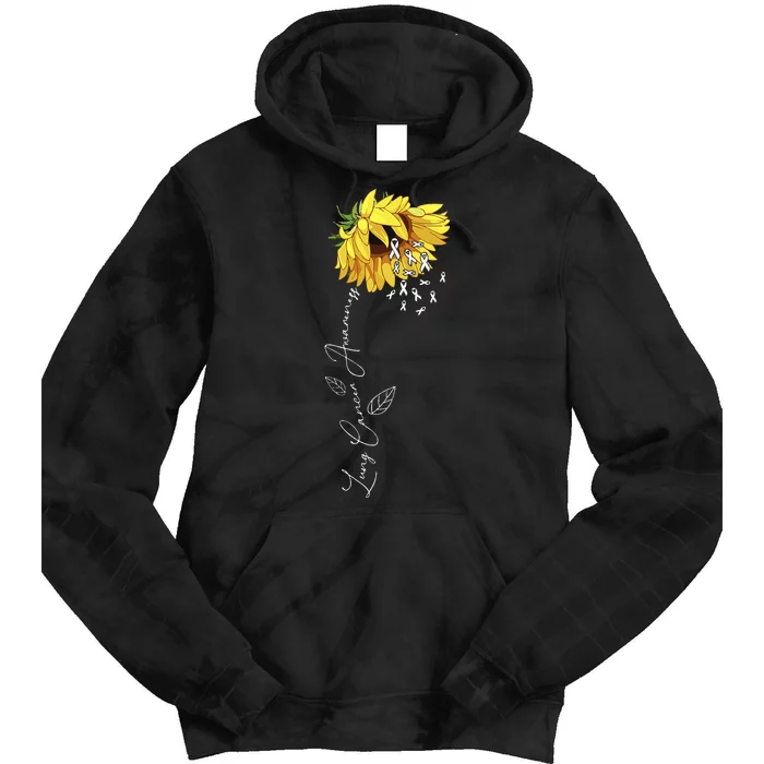 Lung Cancer Awareness Sunflower Tie Dye Hoodie