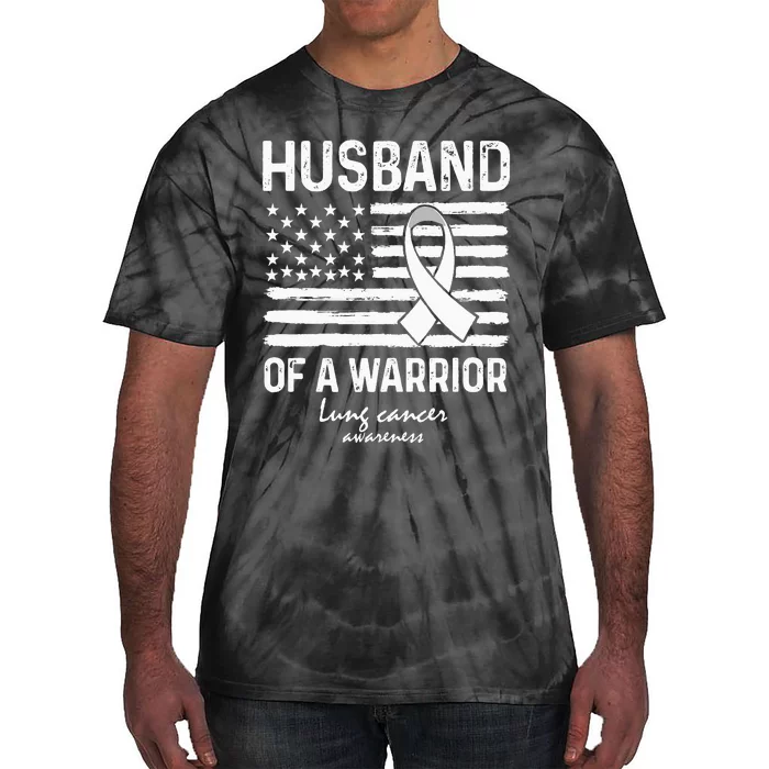 Lung Cancer Awareness Survivor Support Husband Of A Warrior Tie-Dye T-Shirt