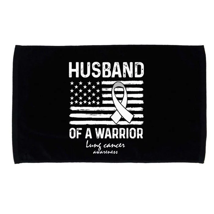 Lung Cancer Awareness Survivor Support Husband Of A Warrior Microfiber Hand Towel