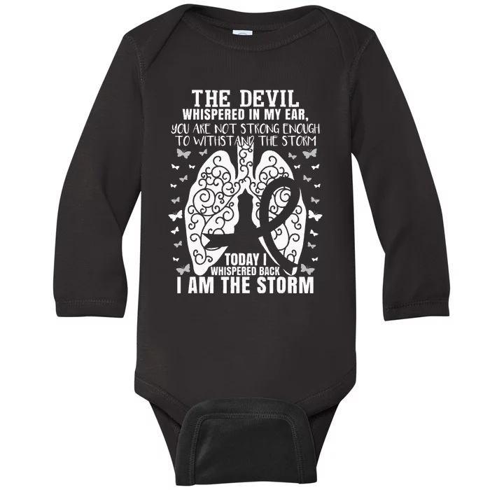 Lung Cancer Awareness Baby Long Sleeve Bodysuit