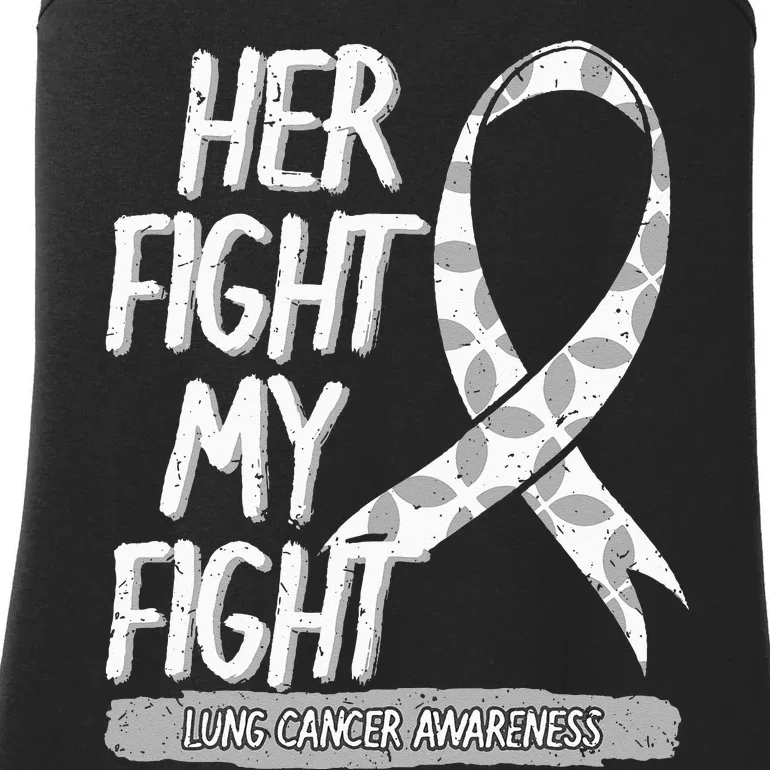 Lung Cancer Awareness White Ribbon Carcinoma Patient Gift Ladies Essential Tank