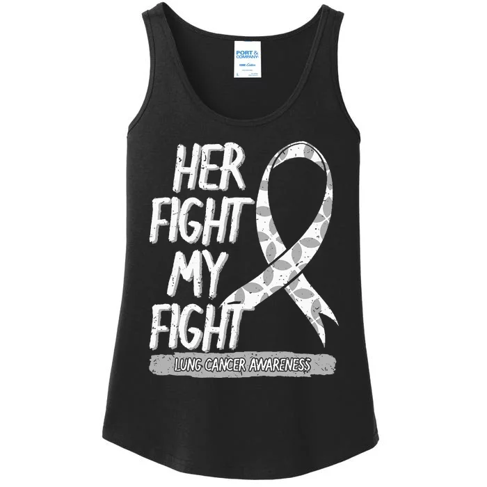 Lung Cancer Awareness White Ribbon Carcinoma Patient Gift Ladies Essential Tank