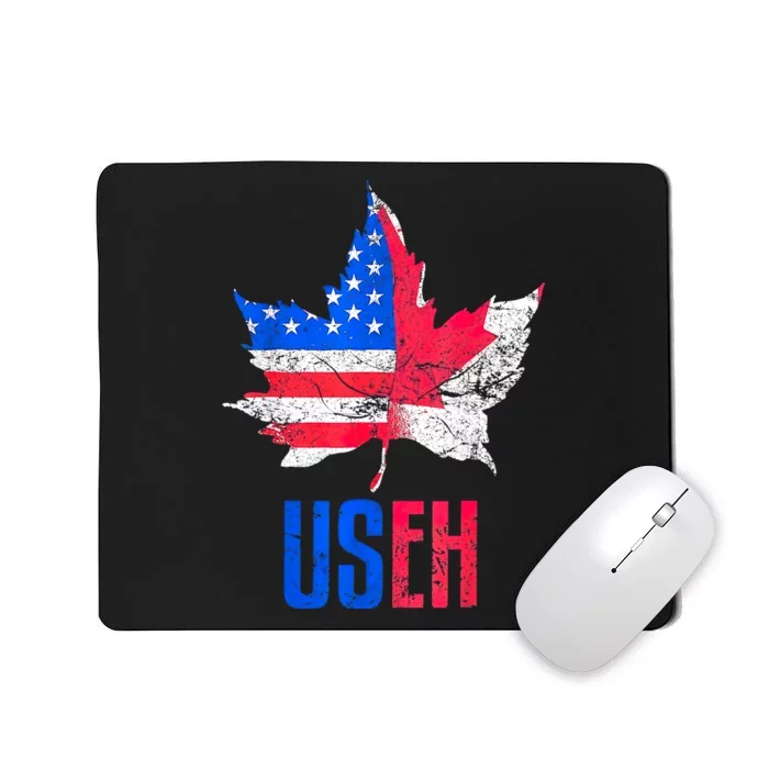 Leaf Canadian American Flag Funny Canada Patriotic Mousepad