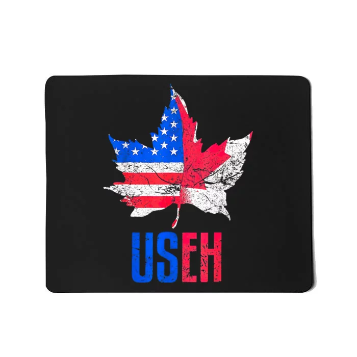 Leaf Canadian American Flag Funny Canada Patriotic Mousepad