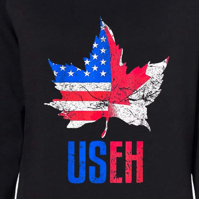 Leaf Canadian American Flag Funny Canada Patriotic Womens California Wash Sweatshirt