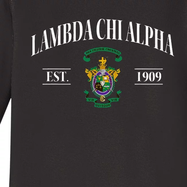 Lambda Chi Alpha Fraternity Est.1909 Lxa Lambda Chis Lca Baby Long Sleeve Bodysuit