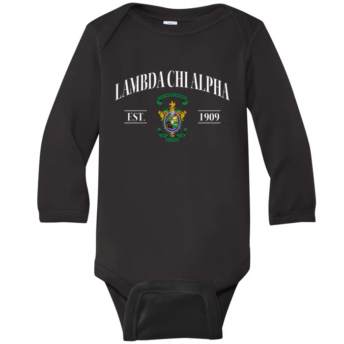 Lambda Chi Alpha Fraternity Est.1909 Lxa Lambda Chis Lca Baby Long Sleeve Bodysuit