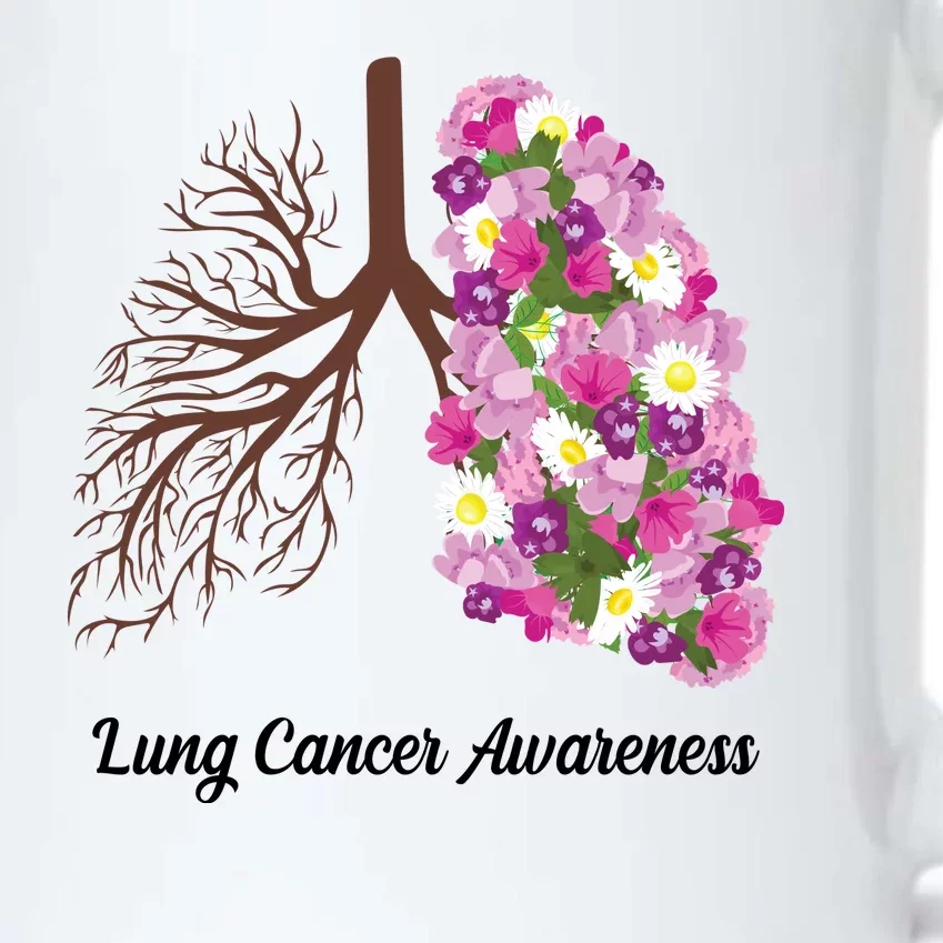 Lung Cancer Awareness Floral Black Color Changing Mug