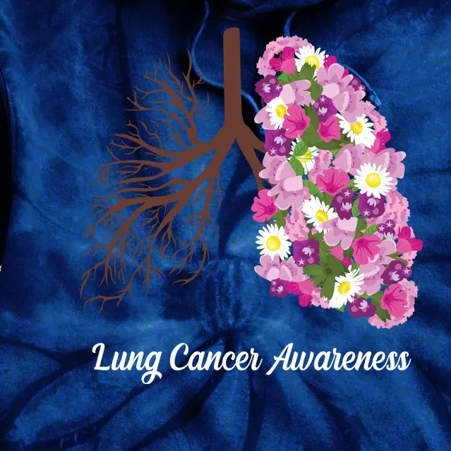 Lung Cancer Awareness Floral Tie Dye Hoodie