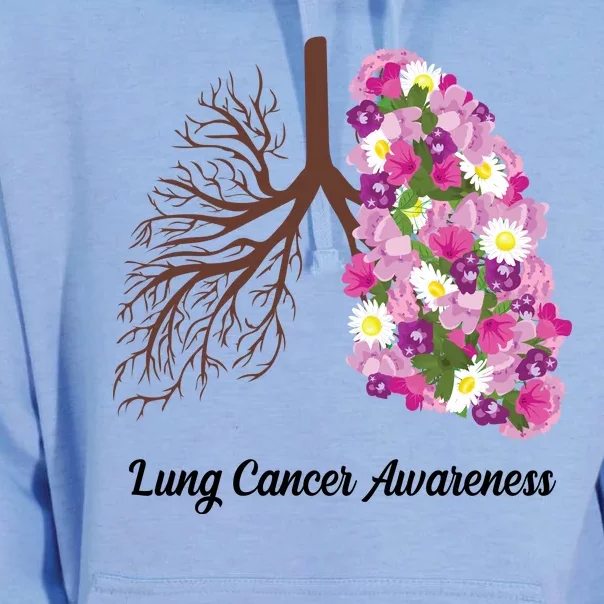 Lung Cancer Awareness Floral Unisex Surf Hoodie