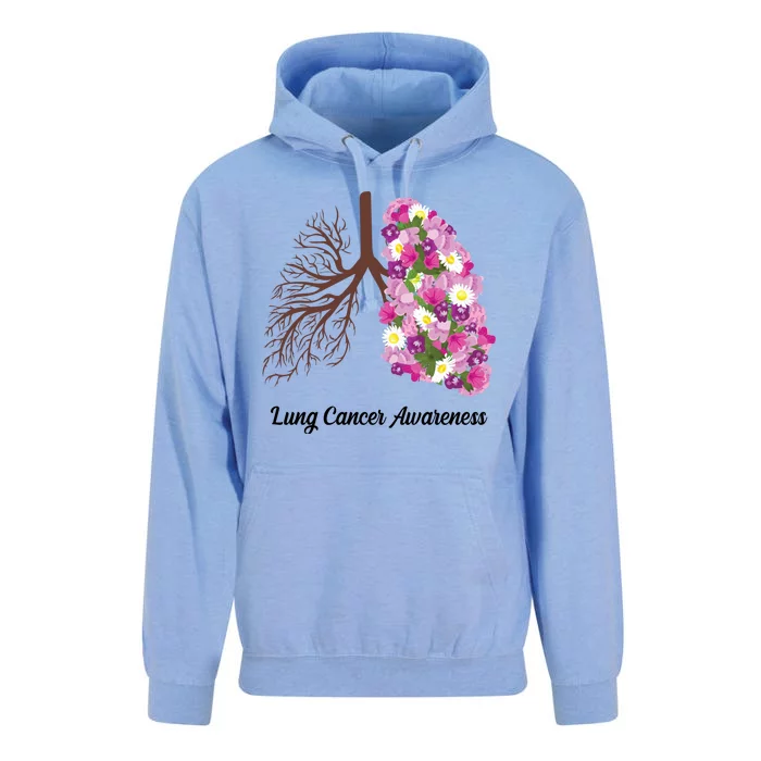 Lung Cancer Awareness Floral Unisex Surf Hoodie