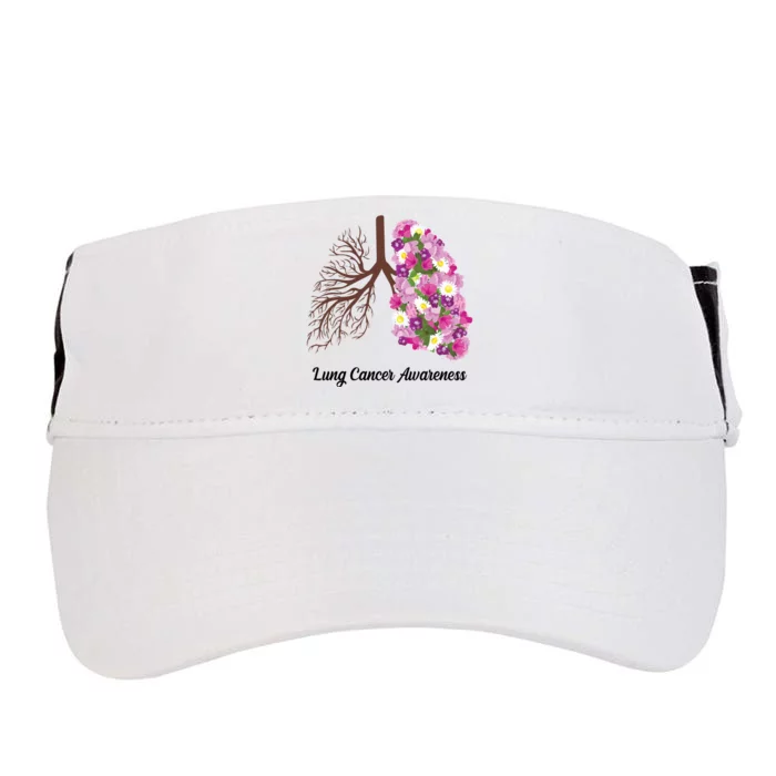 Lung Cancer Awareness Floral Adult Drive Performance Visor