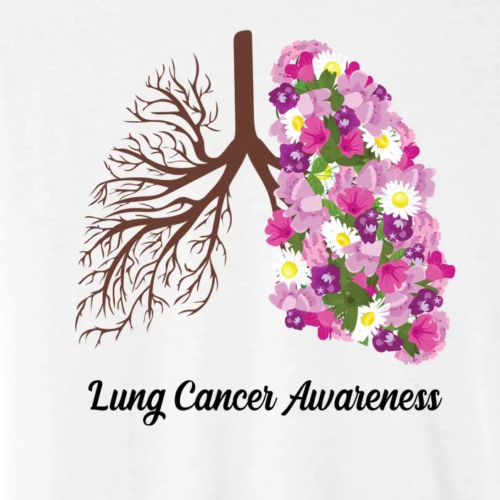 Lung Cancer Awareness Floral ChromaSoft Performance T-Shirt