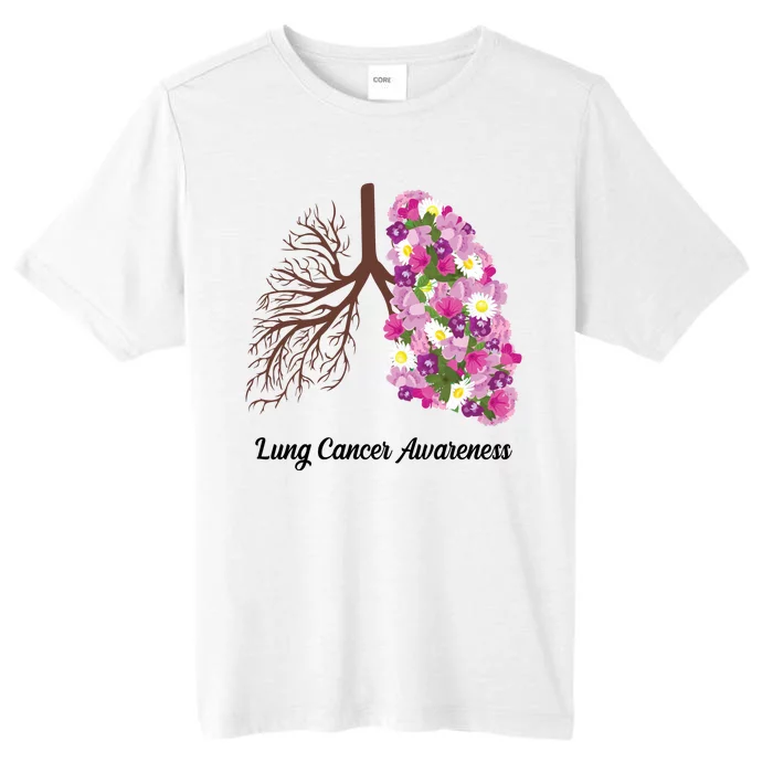 Lung Cancer Awareness Floral ChromaSoft Performance T-Shirt