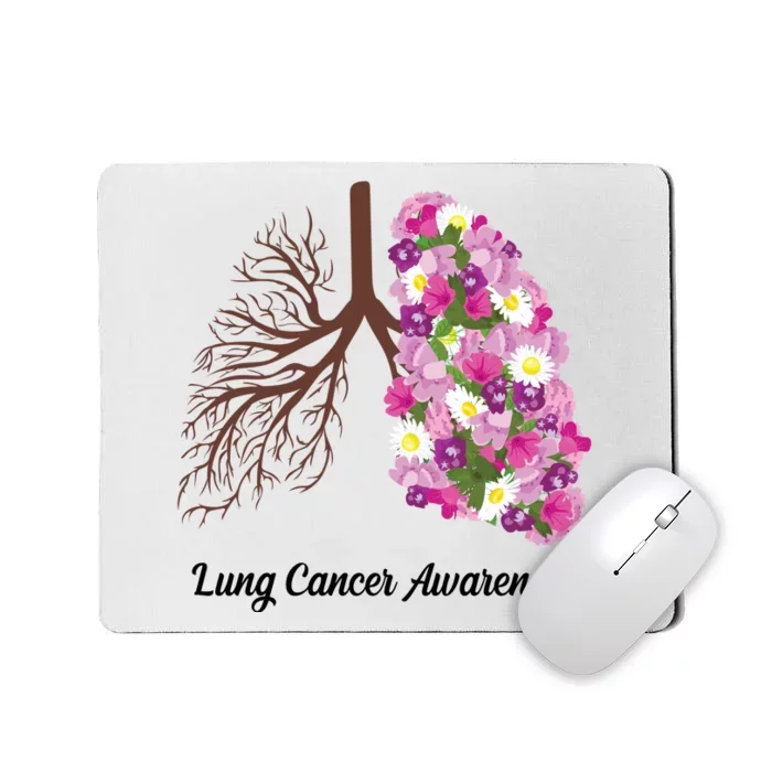 Lung Cancer Awareness Floral Mousepad