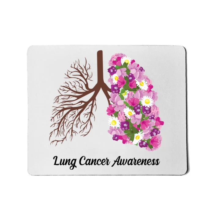 Lung Cancer Awareness Floral Mousepad