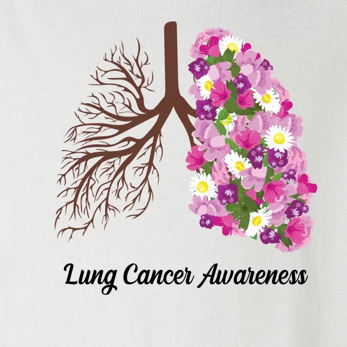 Lung Cancer Awareness Floral Toddler Long Sleeve Shirt