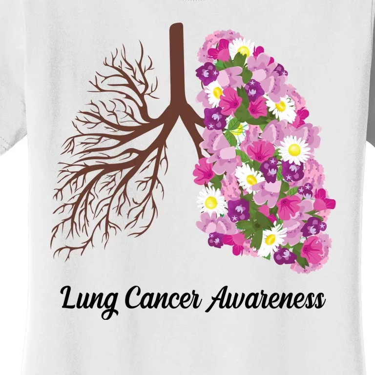 Lung Cancer Awareness Floral Women's T-Shirt