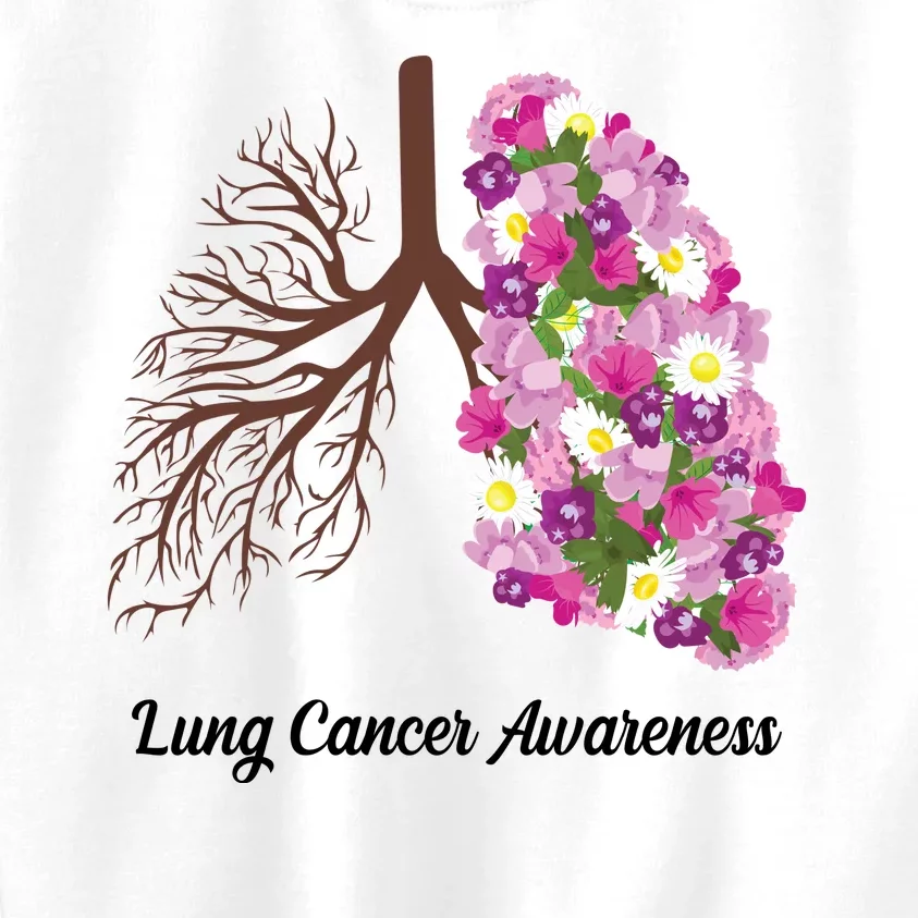 Lung Cancer Awareness Floral Kids Sweatshirt