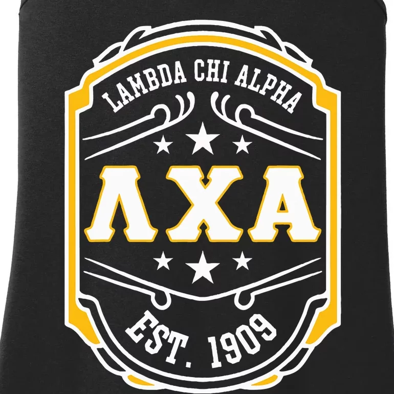 Lambda Chi Alpha Fraternity Lambda Est 1909 Ladies Essential Tank