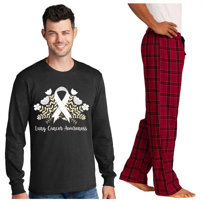 Lung Cancer Awareness Ribbon Lung Cancer Long Sleeve Pajama Set