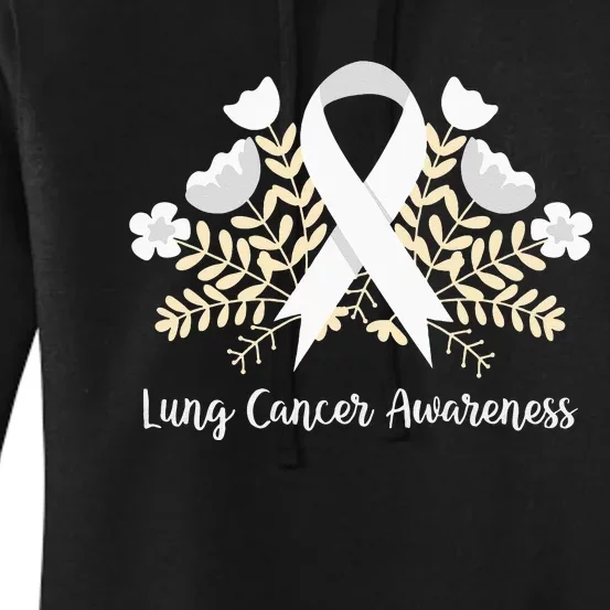 Lung Cancer Awareness Ribbon Lung Cancer Women's Pullover Hoodie