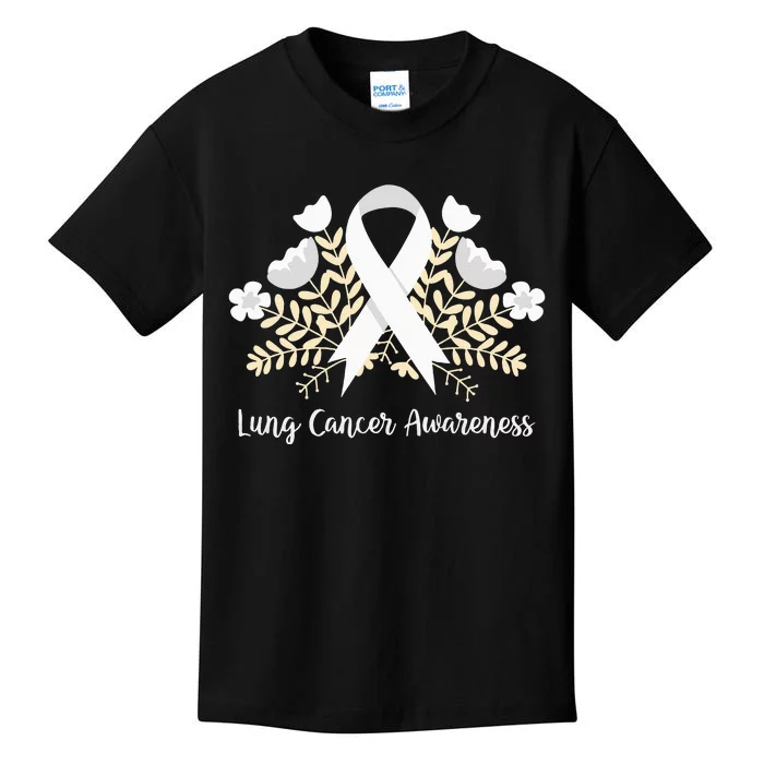 Lung Cancer Awareness Ribbon Lung Cancer Kids T-Shirt