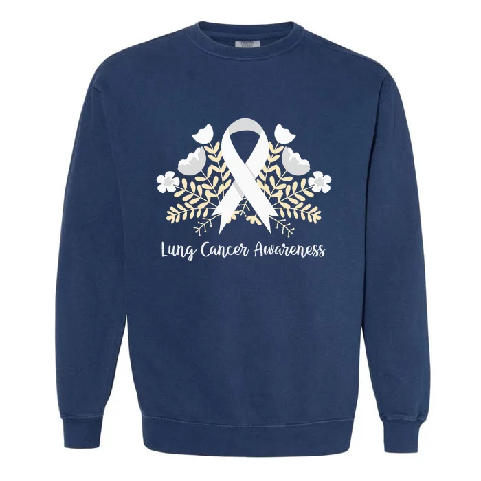 Lung Cancer Awareness Ribbon Lung Cancer Garment-Dyed Sweatshirt