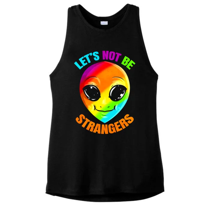 Lgbtq Colorful Alien Lets Not Be Strangers Pride Month Cool Gift Ladies Tri-Blend Wicking Tank