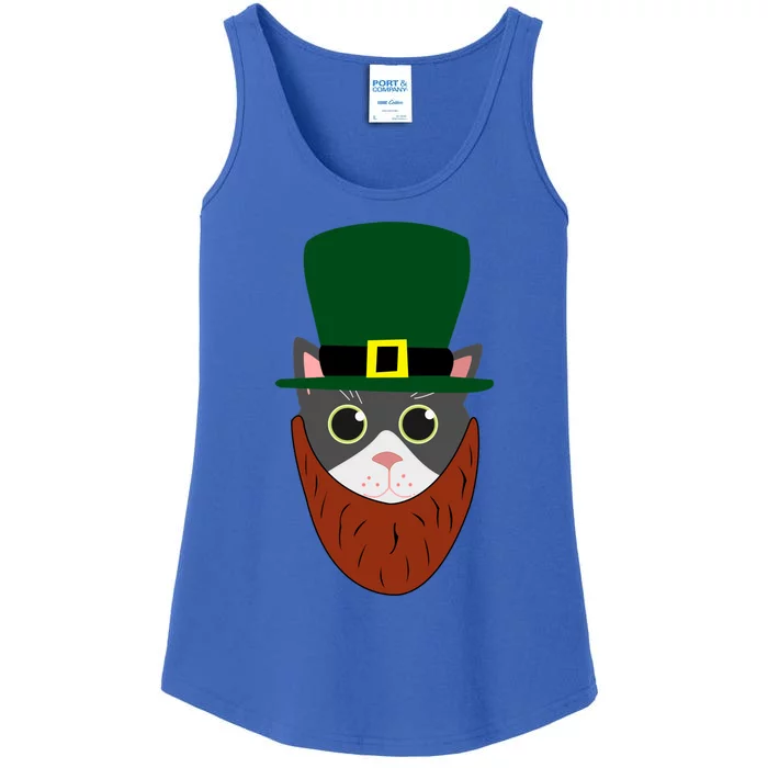 Leprechaun Cat Animal Fun St Patricks Day Cute Gift Cute Gift Ladies Essential Tank