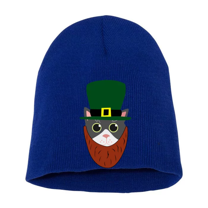 Leprechaun Cat Animal Fun St Patricks Day Cute Gift Cute Gift Short Acrylic Beanie