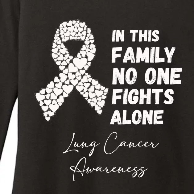 Lung Cancer Awareness In This Family No One Fights Alone Womens CVC Long Sleeve Shirt