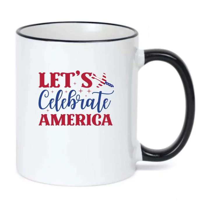 Let's Celebrate America Memorial Day Gift Black Color Changing Mug