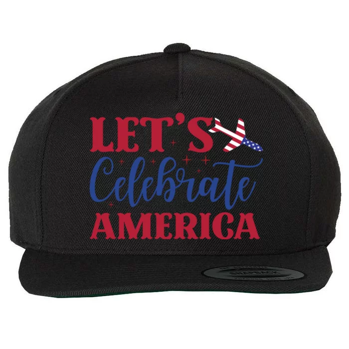 Let's Celebrate America Memorial Day Gift Wool Snapback Cap