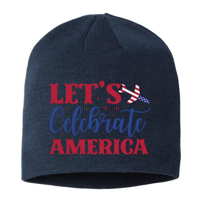 Let's Celebrate America Memorial Day Gift 8 1/2in Sustainable Knit Beanie