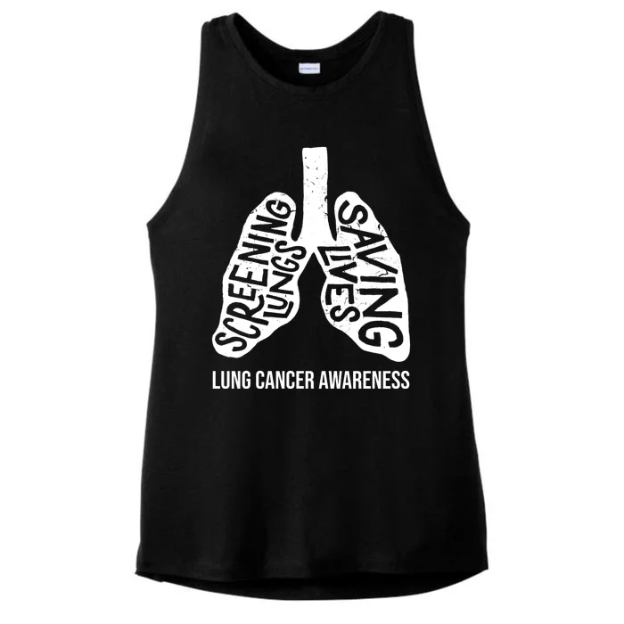 Lung Cancer Awareness Saving Lives Ladies Tri-Blend Wicking Tank