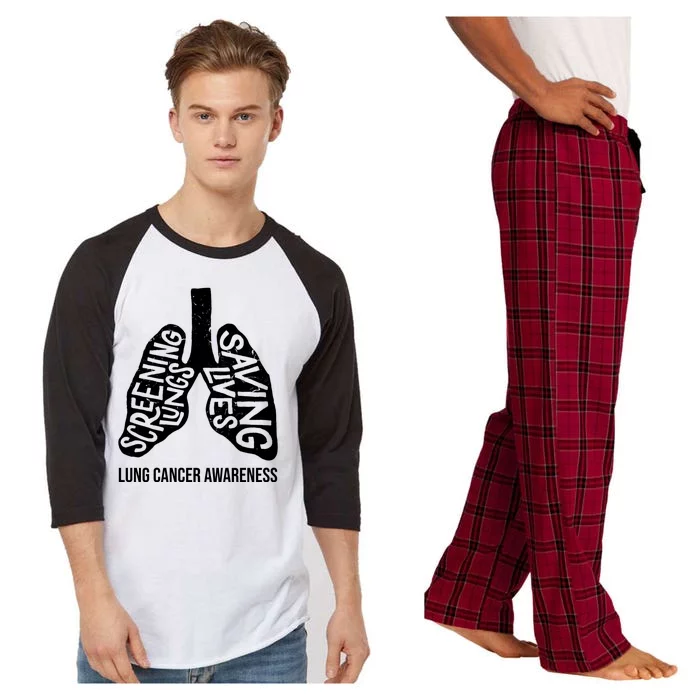 Lung Cancer Awareness Saving Lives Raglan Sleeve Pajama Set