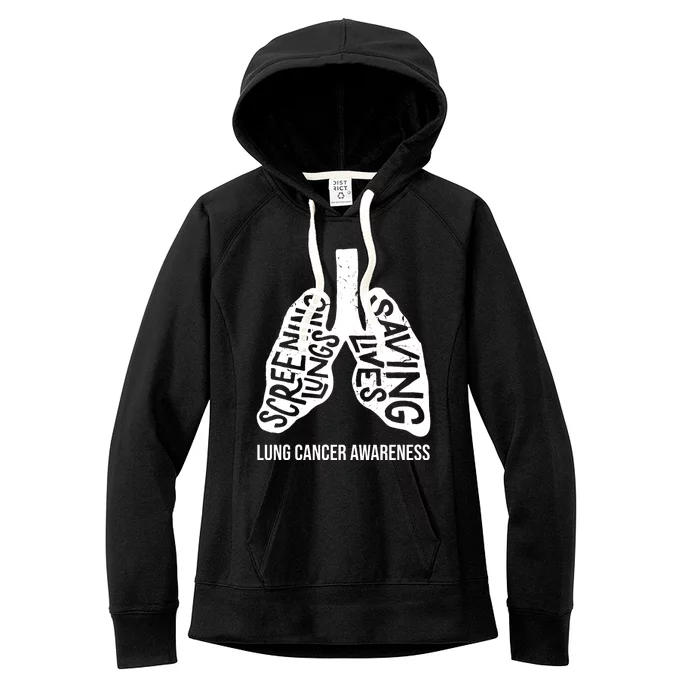 Lung Cancer Awareness Saving Lives Women's Fleece Hoodie