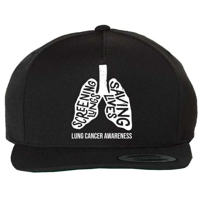 Lung Cancer Awareness Saving Lives Wool Snapback Cap