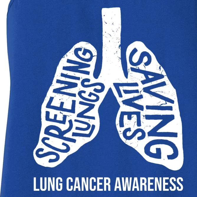 Lung Cancer Awareness Saving Lives Women's Racerback Tank