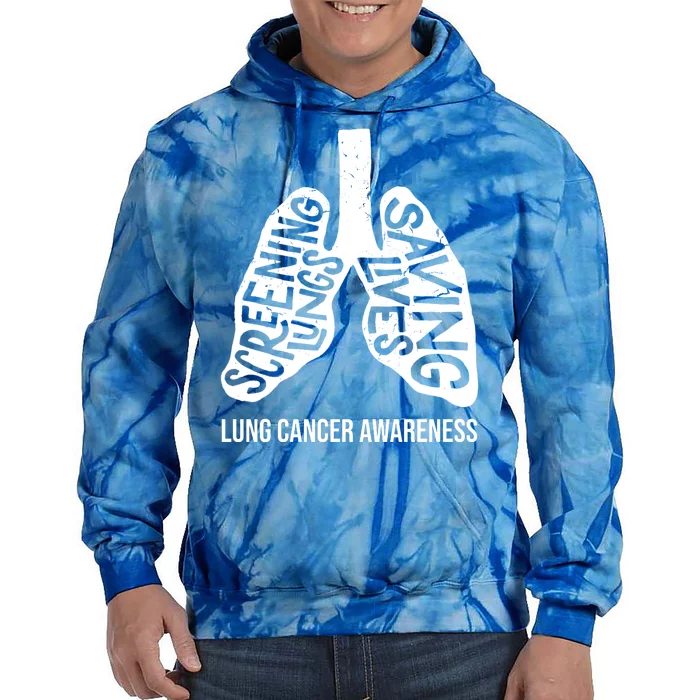 Lung Cancer Awareness Saving Lives Tie Dye Hoodie