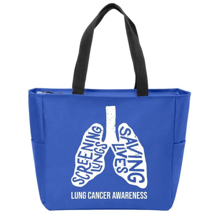 Lung Cancer Awareness Saving Lives Zip Tote Bag