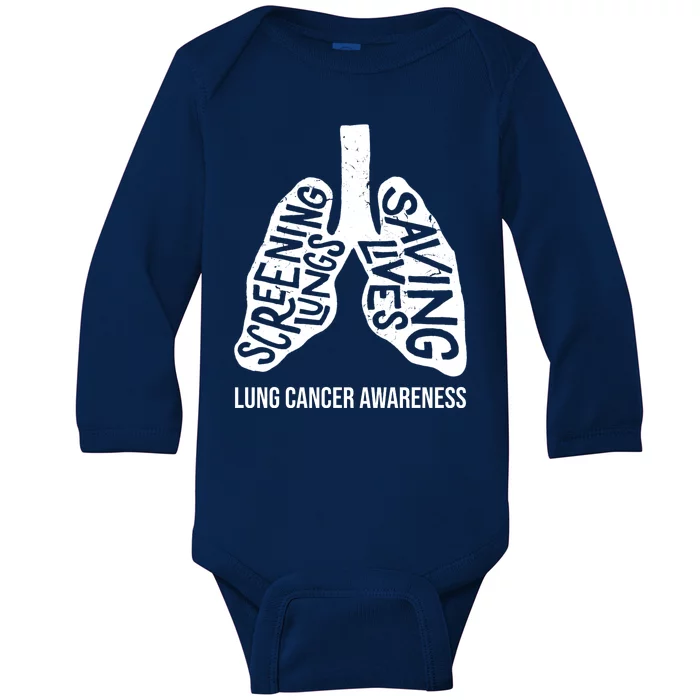 Lung Cancer Awareness Saving Lives Baby Long Sleeve Bodysuit