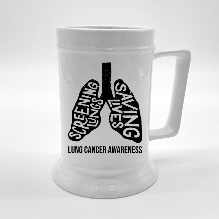 Lung Cancer Awareness Saving Lives Front & Back Beer Stein